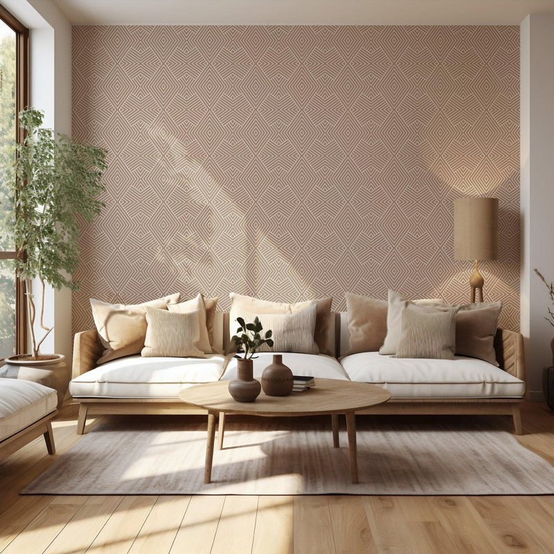 Mrs Paranjape Papers Formation 10' L x 24" W Wallpaper Roll, Truly Taupe Reverse, Non-pasted, Faux Grasscloth