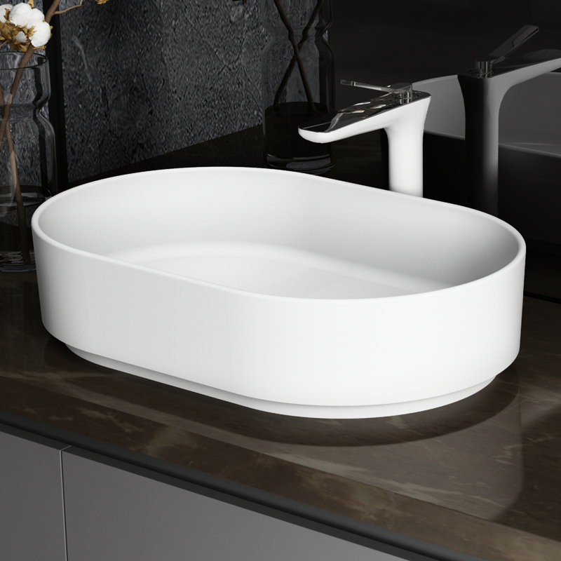 Surface solide blanc mat - facile à nettoyer. 22,58 po Profondeur, 15,08 de largeur, 5,41 de hauteur. 17,29 lb Poids. Piédestal contemporain. Pas d'égouttoir et facile à nettoyer. Lavabo à piédestal. Sans et