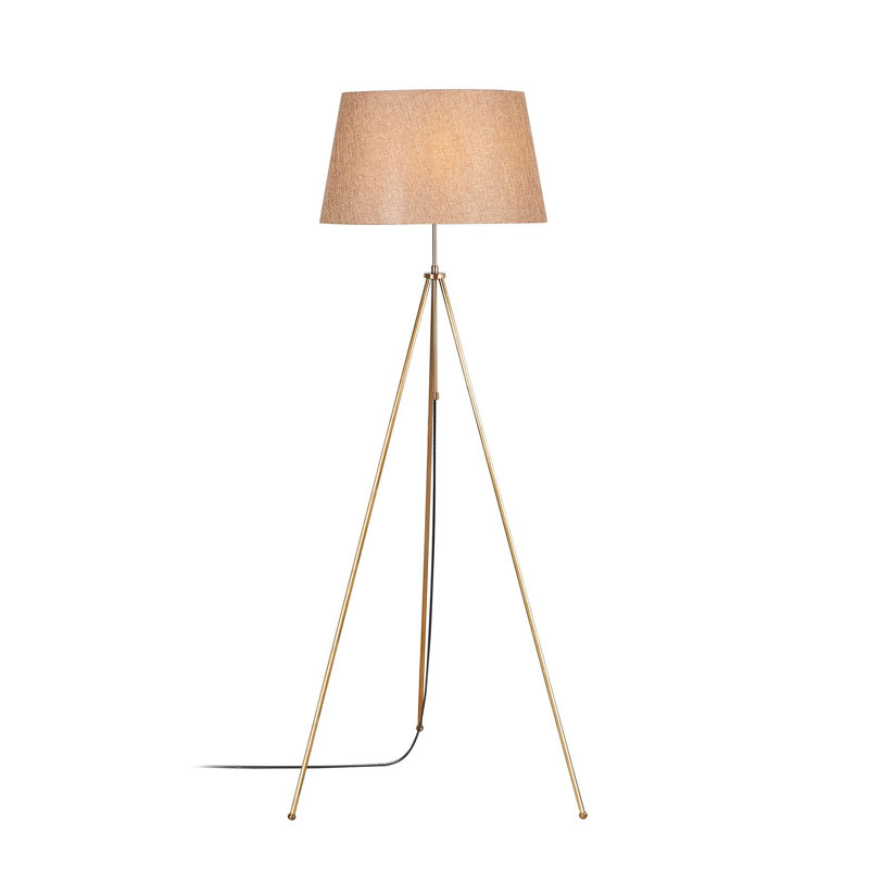 64.85'' Tripod Floor Lamp, Gold, Beige