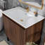 Meuble-lavabo 36 po avec lavabo, structure autoportante pour plancher, tiroirs à fermeture douce, finition chêne (lavabo blanc)-110790863