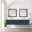 Meuble-lavabo double bleu 84 po X P 22 po , Comptoir en quartz blanc, ensemble de robinets et Miroirs-118024510