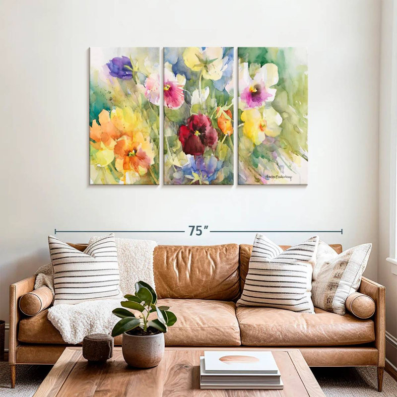 Harnek Pansies Posing, 36" H x 57" W