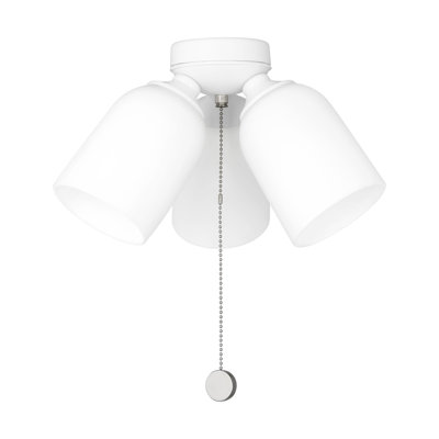 Generation Lighting Fan 3-light Dimmable Emile Ceiling Fan Light Kit in Matte White finish