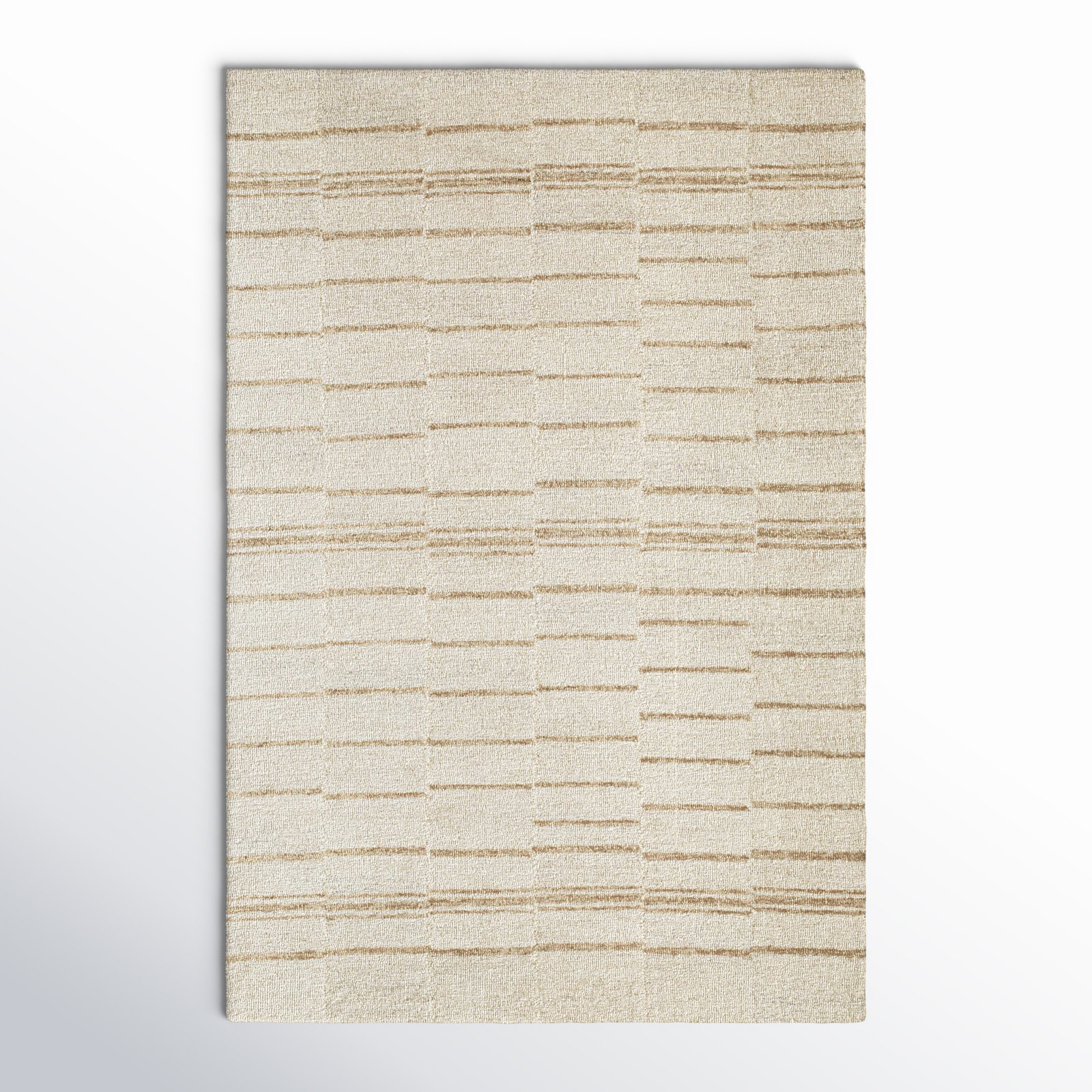 Demie Handmade Wool Beige/Brown Rug, Rectangle 2' x 3'