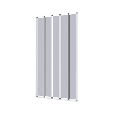1200mm W x 1400mm H 5-Fold Grey Glass Shower Screen