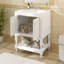 Meuble-lavabo de luxe moderne de 24 po avec lavabo en céramique, meuble de salle de bain avec tablette ouverte et rangement fermé-126232819