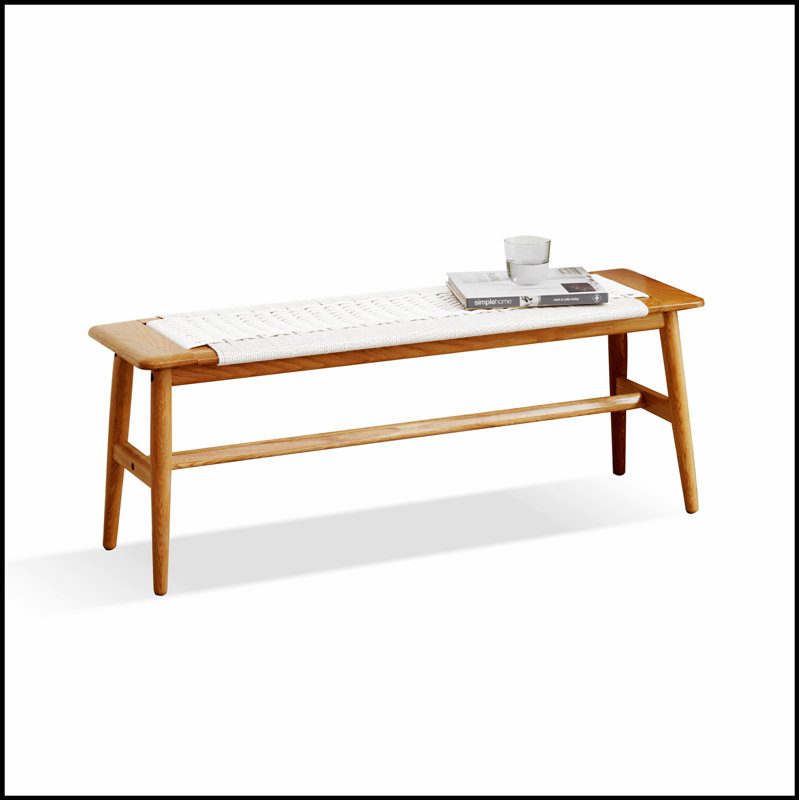 Banc de salle à manger Design en bois de chêne naturel pour salle à manger, chambre à coucher, salle de bain, Blanc