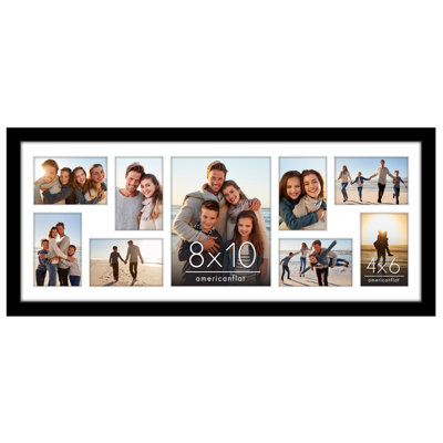 12X30 Collage Picture Frame - Fits One 8X10 Photo And Eight 4X6 Photos Or One 12X30 Photo