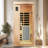 Low EMF Front Door With Heating Panel One People Hemlock Far-Infrared Indoor Sauna Room