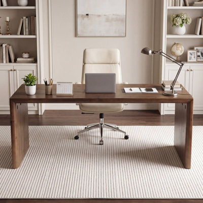 Bureau de direction en bois massif de 175 cm de long, grand bureau pour bureau à domicile