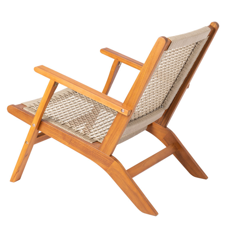 Vega Teak Midcentury Modern Outdoor Chair in Natural Finish