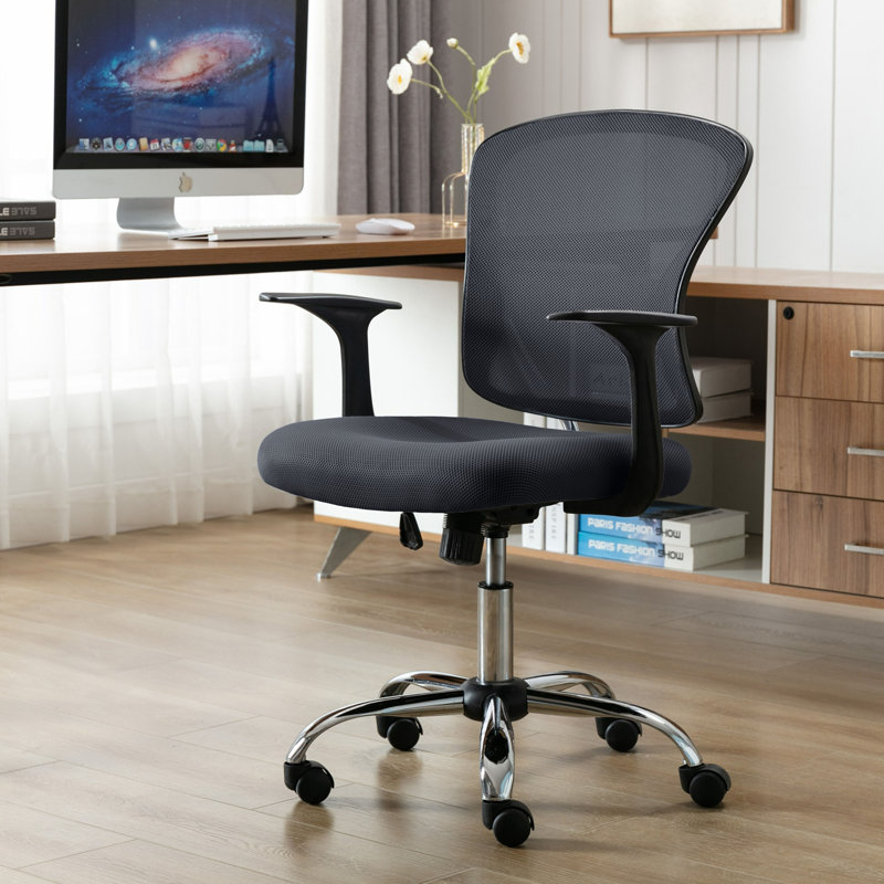 Mesh Office Chair, Dark Grey, Fixed