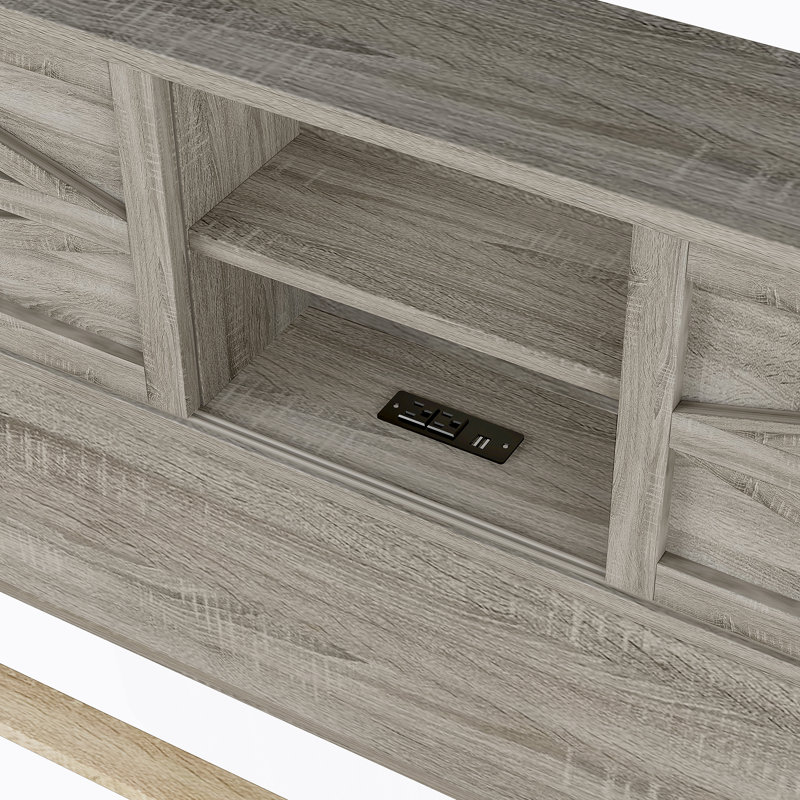 Ensemble de chambre à coucher 3 pièces avec lit plateforme double ferme avec tête de lit double à porte coulissante, Gris