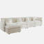 Canapé modulaire modulaire pour le salon, canapé en U convertible 4 places avec 1 repose-pieds, chenille blanche