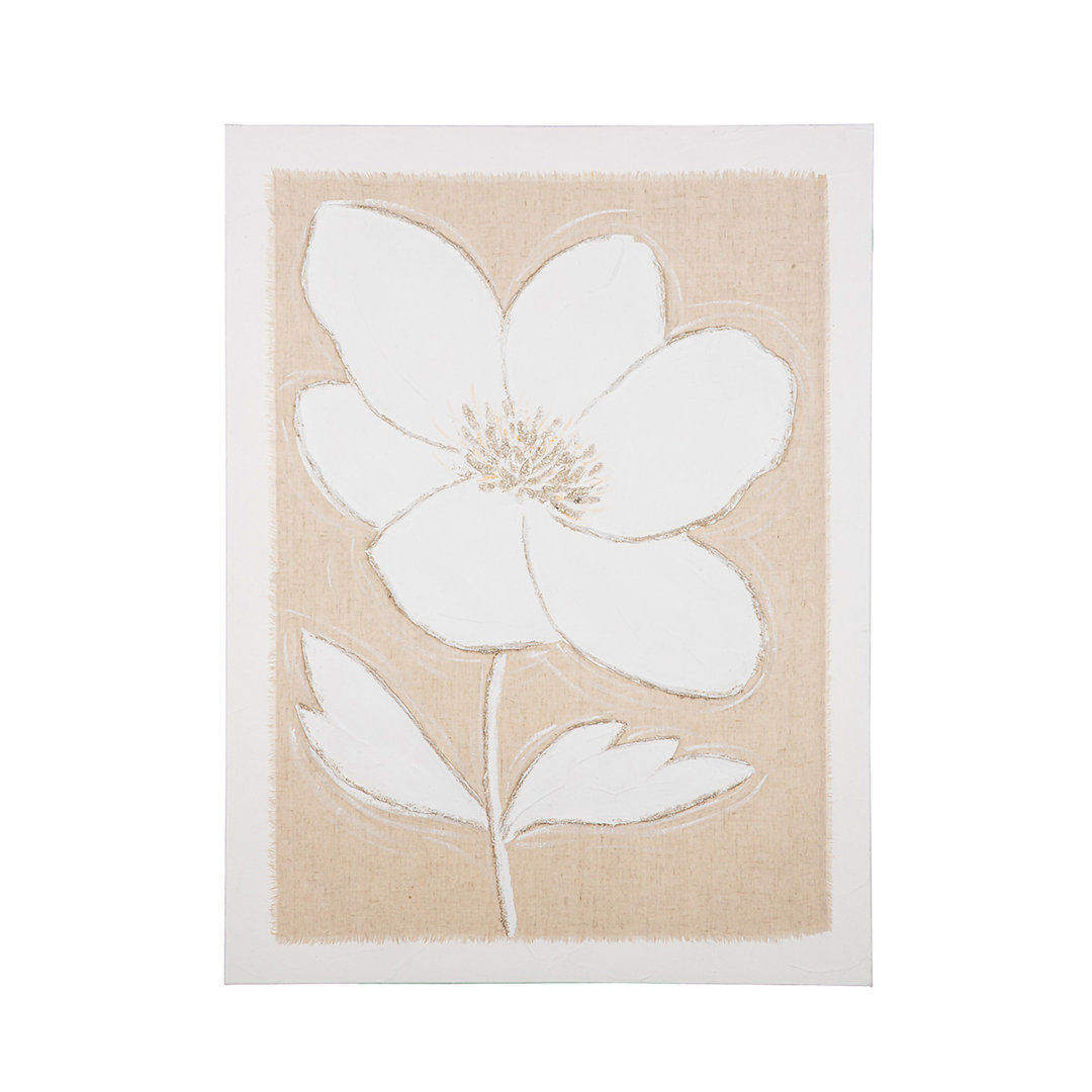 Bild Blume auf Tuch creme H. 80 cm