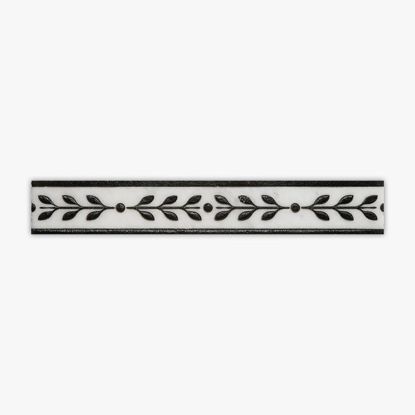 Turkish Carrara Honed Engraving Marble 2x12 Decorative Border