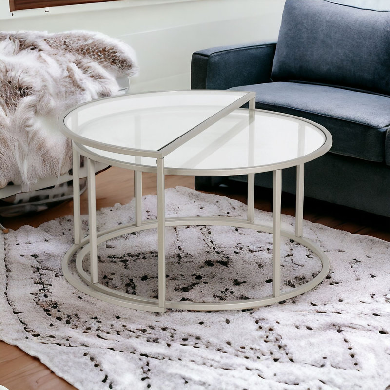 Ensemble de 2 tables basses Lynsay, Argent
