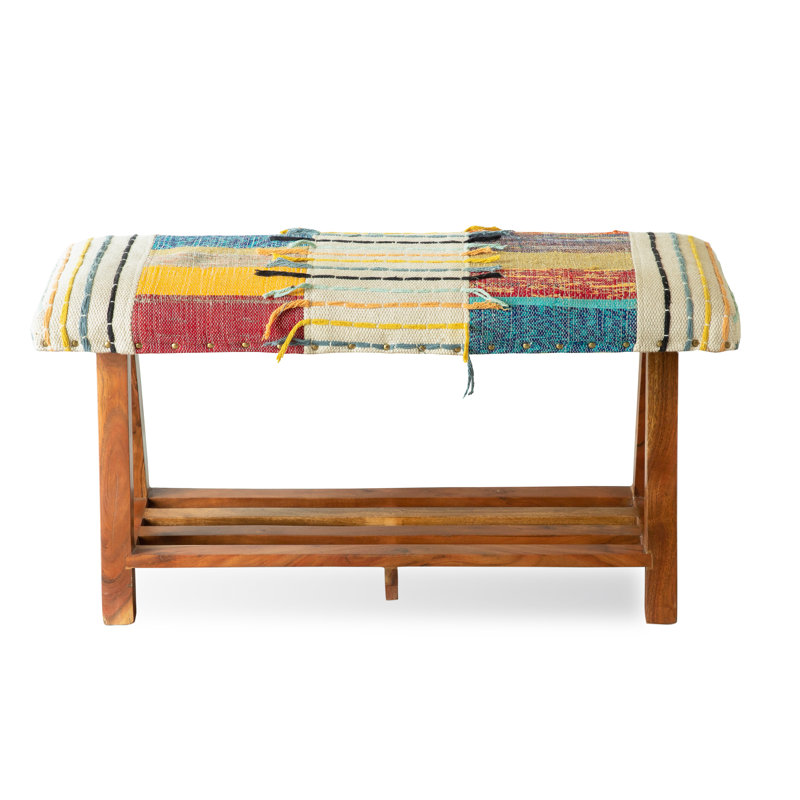 Lakeda 100% Cotton Upholstered Storage Bench