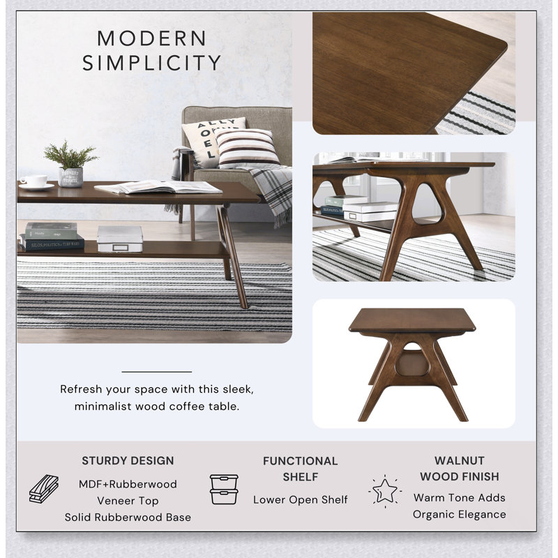 Table basse moderne en bois Arona
