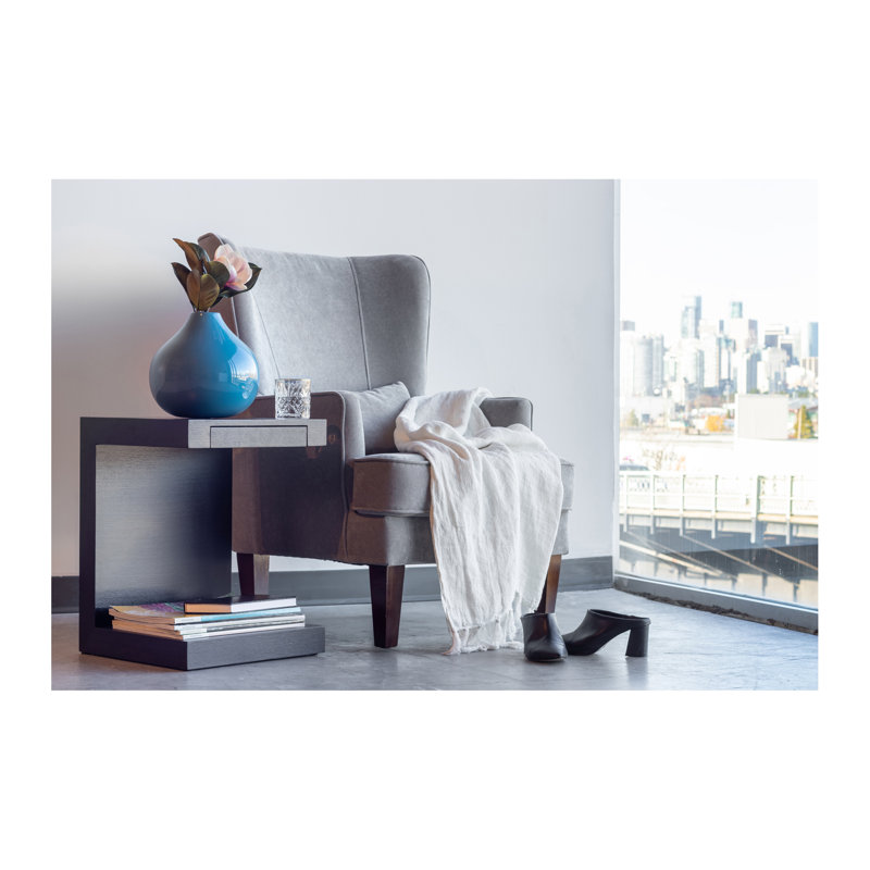 Zebulon Storage End Table, Black