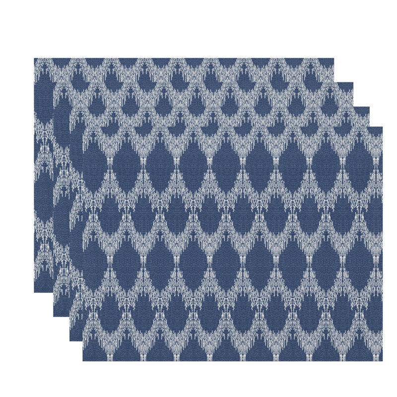Ensemble de napperon 4 pièces Lassiter, Bleu
