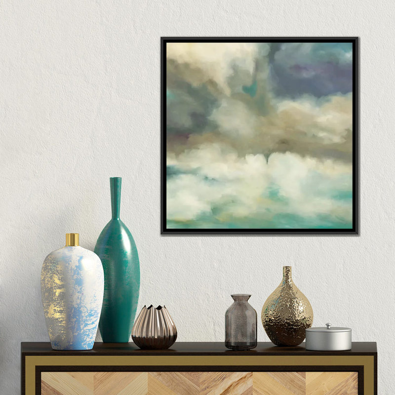 « gathering storm », impression sur toile, H 18 po x l 18 po x P 1,5 po, Toile avec cadre noir, Pas de tapis