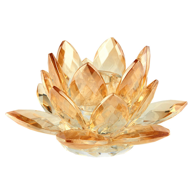 Romance Crystal Tabletop Tealight Holder, Copper