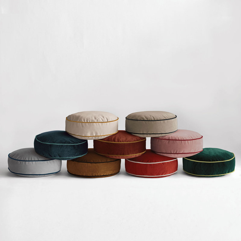 Studio 773 Lifestyle Velvet Circular Pillow Cover & Insert, Ivory