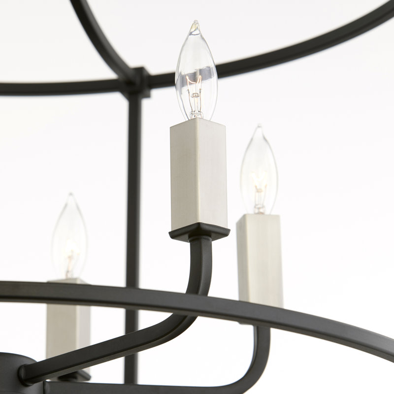 Lustre géométrique à 6 lumières Analie, Noir