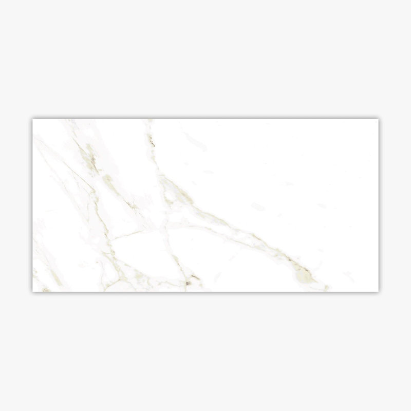 12" x 24" Porcelain Stone Look Wall & Floor Tile, Gold Polished