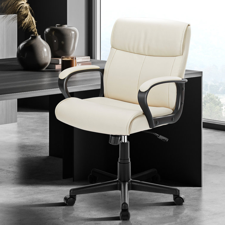 Home Office Chair Ergonomic Desk Chair The Twillery Co. Upholstery Color: White