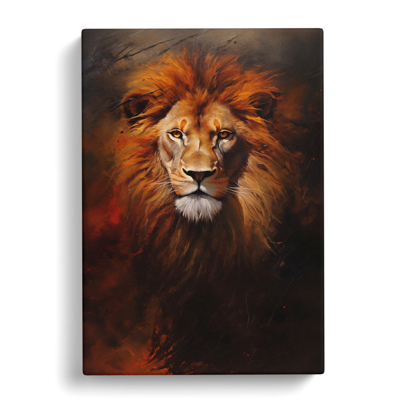 Lion Modern No.2 - Wrapped Canvas, 50cm H x 35cm W x 3cm D