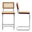 Wicker and Solid Wood Bar Stool with Steel Frame