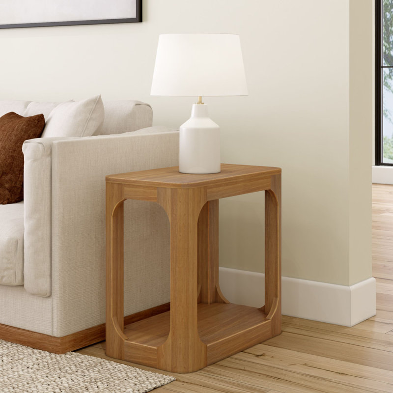 Zulai Solid Wood End Table, Pecan