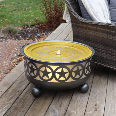 Kieli Galvanized Iron Star Weather-Resistant Outdoor Water Fountain with LED Light