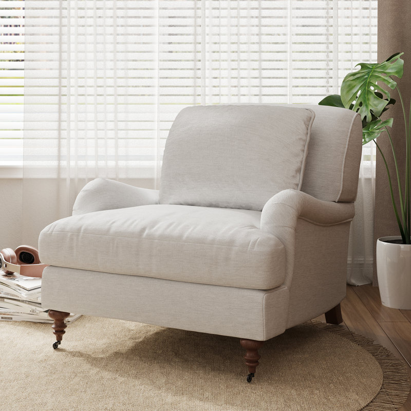 Fauteuil à roulettes English Classic, Blanc, 1, 29" W x 35" D x 33" H