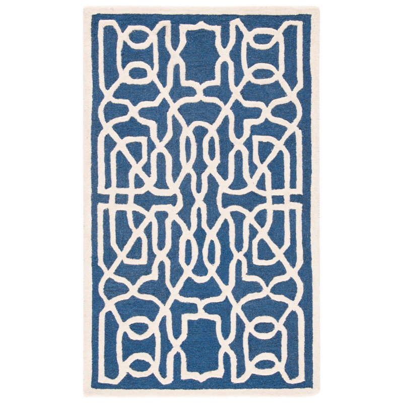 Cannen Hand Tufted Wool Geometric Rug, Rectangle 3' x 5'