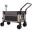 Chariot pliable multifonctionnel à roulettes avec poignée pivotante et roues tout-terrain à 360 ° - Conception robuste et réglable, grande capacité de transport, d'épicerie et d'utilisation extérieure, gris kaki