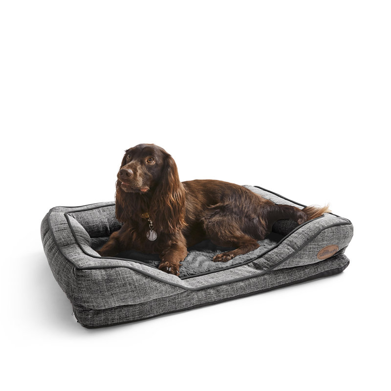 Silentnight Orthopaedic Luxury Pet Bed, Grey, 18cm H x 80cm W x 59cm D