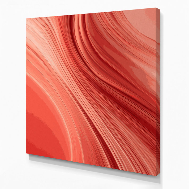 «Gradient Abstract 3», art mural sur toile rouge, H 16 po x l 16 po