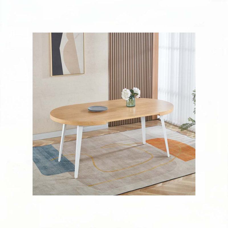 Extendable Dining Table, Oak/White