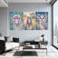 Animaux, ensemble de 3 reproductions d'art sur toile-1808927132