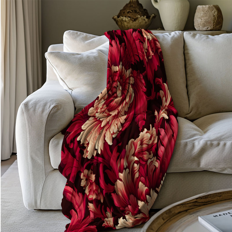 Motif rouge - couverture 1 pièce, L 60 po x l 50 po