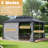 Hardtop Gazebo Double Roof Canopy Outdoor with Netting and Curtains, Aluminum Frame Polycarbonate Roof Garden Tent for Patio-110811095-115673260