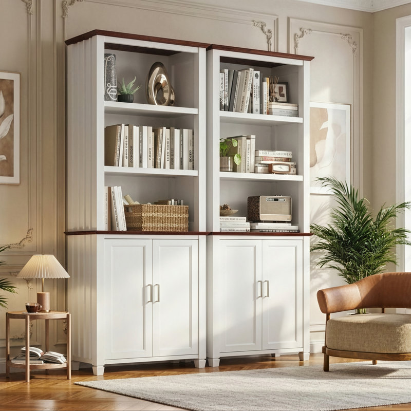 Ashantey 71" Storage Bookcase with 3-Tier Shelf