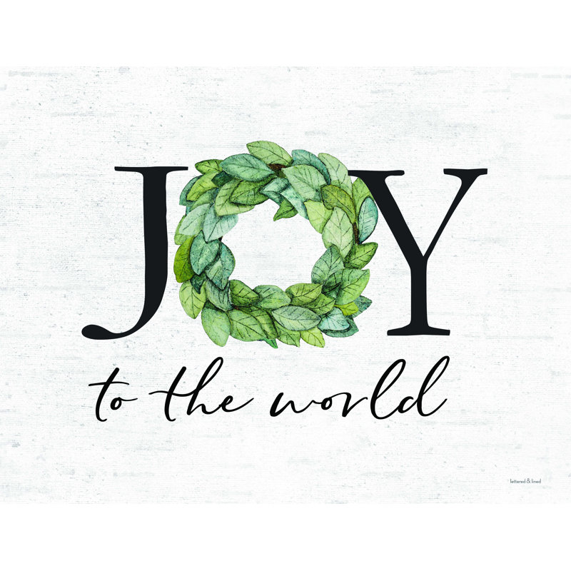 «Joy to the World», art textuel sur toile tendue, H 24 po x l 32 po