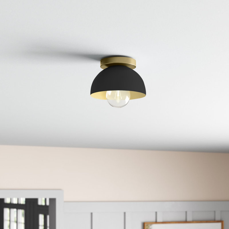 Plafonnier encastré 1 lumière 7,38 po Summy, Bronze brossé, Noir mat