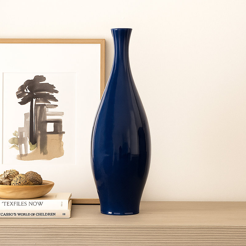 Vase en céramique 27 po H, Bleu