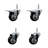 Poly Wheel Swivel 3/4 Inch Threaded Stem Caster Total Lock Brake