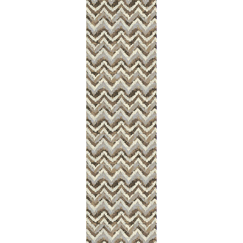 Tapis de zone ivoire/beige Perrinton, Tapis de couloir 2 pi 2 po x 10 pi 1 po